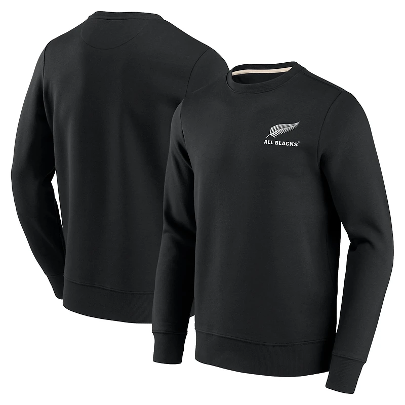 Men's Fanatics Black New Zealand Rugby All Blacks Essentials Logo Fleece Pullover Sweatshirt