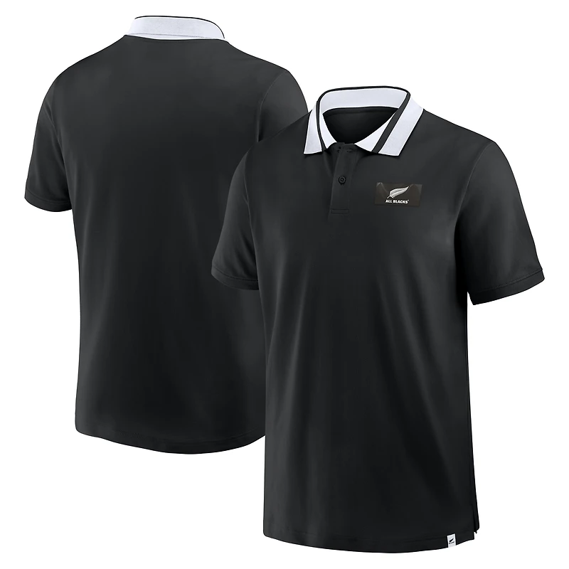 Men's Fanatics Black New Zealand Rugby All Blacks Tipped Polo