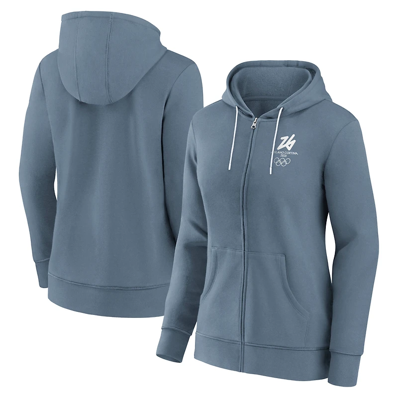 Women's Fanatics Blue Milano Cortina 2026 Winter Olympics Full-Zip Hoodie