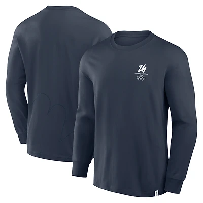 Men's Fanatics Navy Milano Cortina 2026 Winter Olympics Long Sleeve T-Shirt