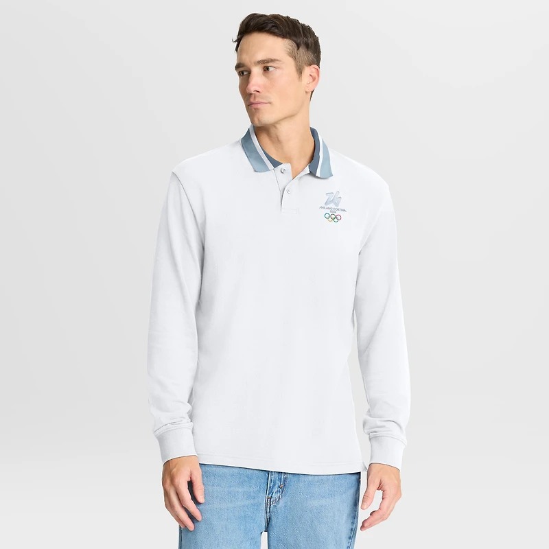 Men's Fanatics White Milano Cortina 2026 Winter Olympics Tipped Long Sleeve Polo
