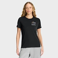 Women's Nike Black Baltimore Ravens 2025 NFL Crucial Catch Tri-Blend Dri-FIT T-Shirt