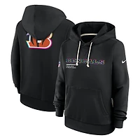 Women's Nike Black Cincinnati Bengals 2025 NFL Crucial Catch Sideline Standard Issue Dri-FIT Hoodie
