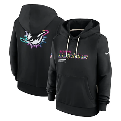 Women's Nike Black Miami Dolphins 2025 NFL Crucial Catch Sideline Standard Issue Dri-FIT Hoodie