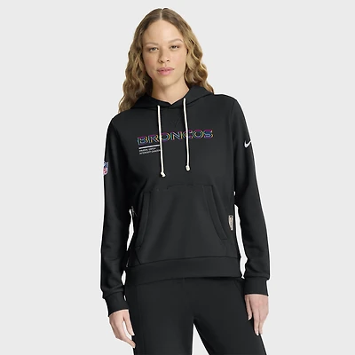 Women's Nike Black Denver Broncos 2025 NFL Crucial Catch Sideline Standard Issue Dri-FIT Hoodie