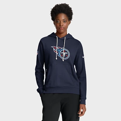 Women's Nike Navy Tennessee Titans Sideline Standard Issue Initial Home Dri-FIT Hoodie