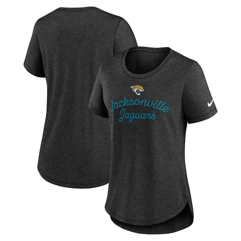 Women's Nike Black Jacksonville Jaguars Script Tri-Blend T-Shirt