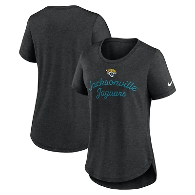 Women's Nike Black Jacksonville Jaguars Script Tri-Blend T-Shirt