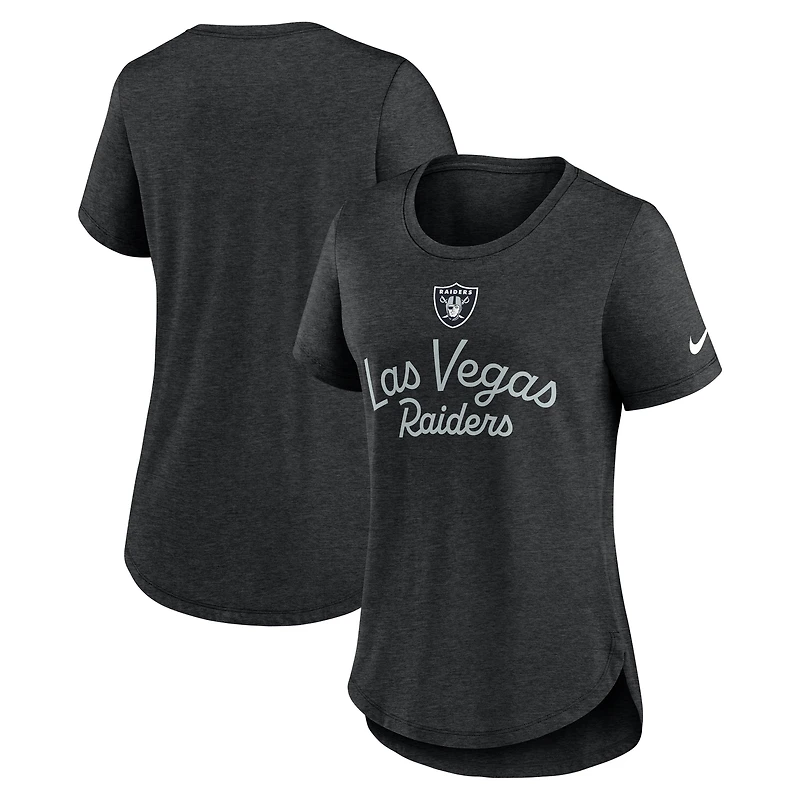 Women's Nike Black Las Vegas Raiders Script Tri-Blend T-Shirt