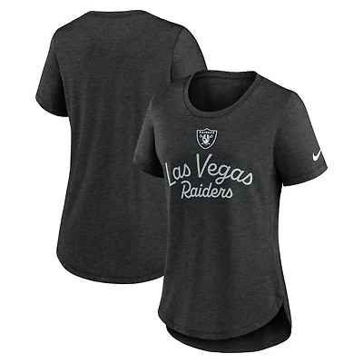 Women's Nike Black Las Vegas Raiders Script Tri-Blend T-Shirt