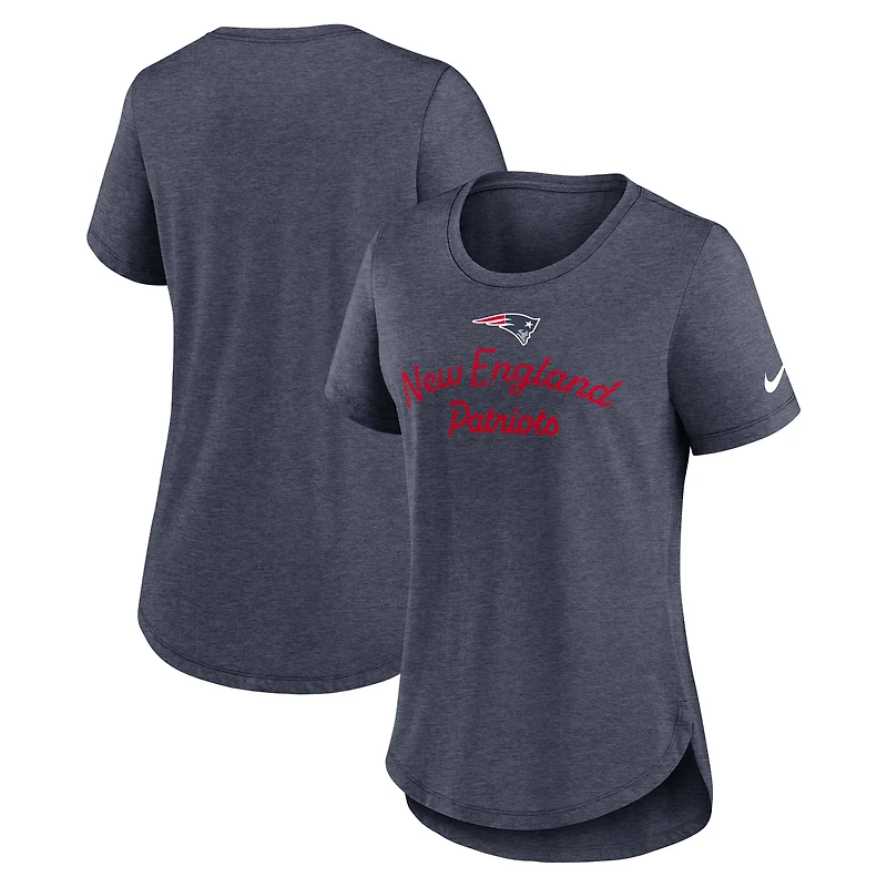 Women's Nike Navy New England Patriots Script Tri-Blend T-Shirt