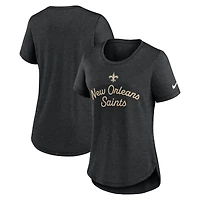 Women's Nike Black New Orleans Saints Script Tri-Blend T-Shirt