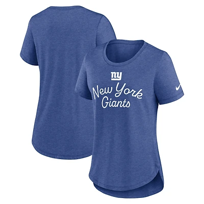 Women's Nike Royal New York Giants Script Tri-Blend T-Shirt