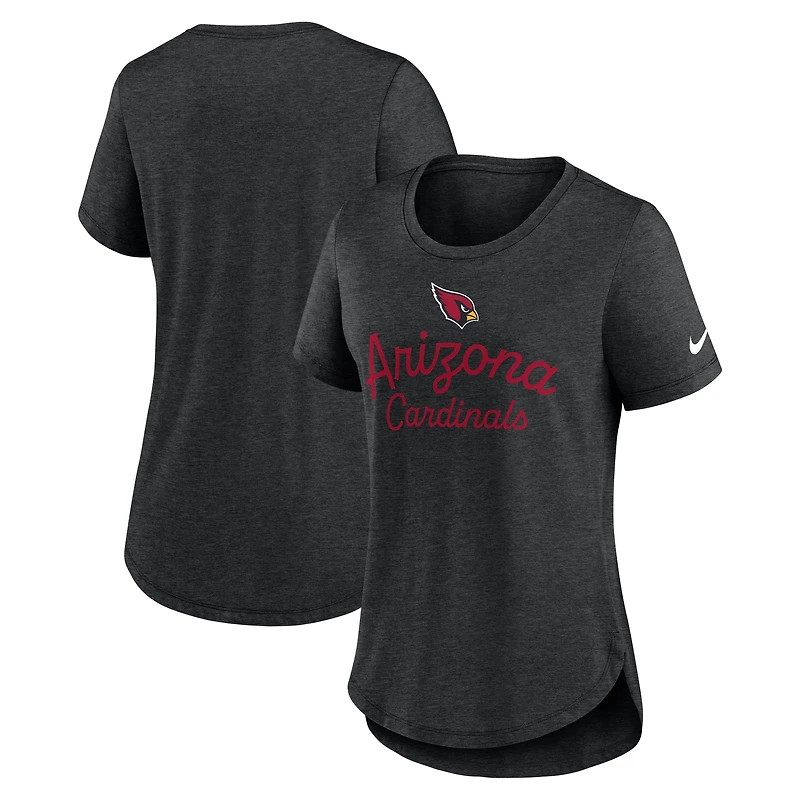 Women's Nike Black Arizona Cardinals Script Tri-Blend T-Shirt