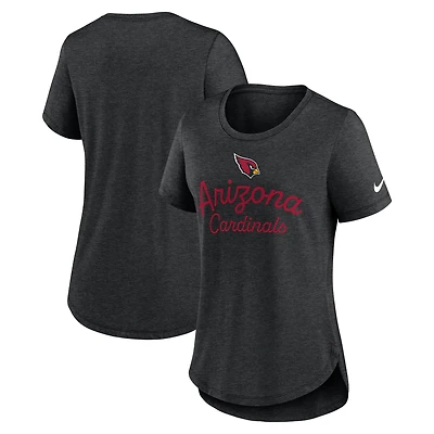 Women's Nike Black Arizona Cardinals Script Tri-Blend T-Shirt