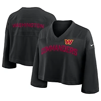 Women's Nike Black Washington Commanders Primetime Cropped Mesh Dri-FIT Fashion Jersey