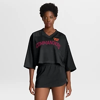 Women's Nike Black Washington Commanders Primetime Cropped Mesh Dri-FIT Fashion Jersey
