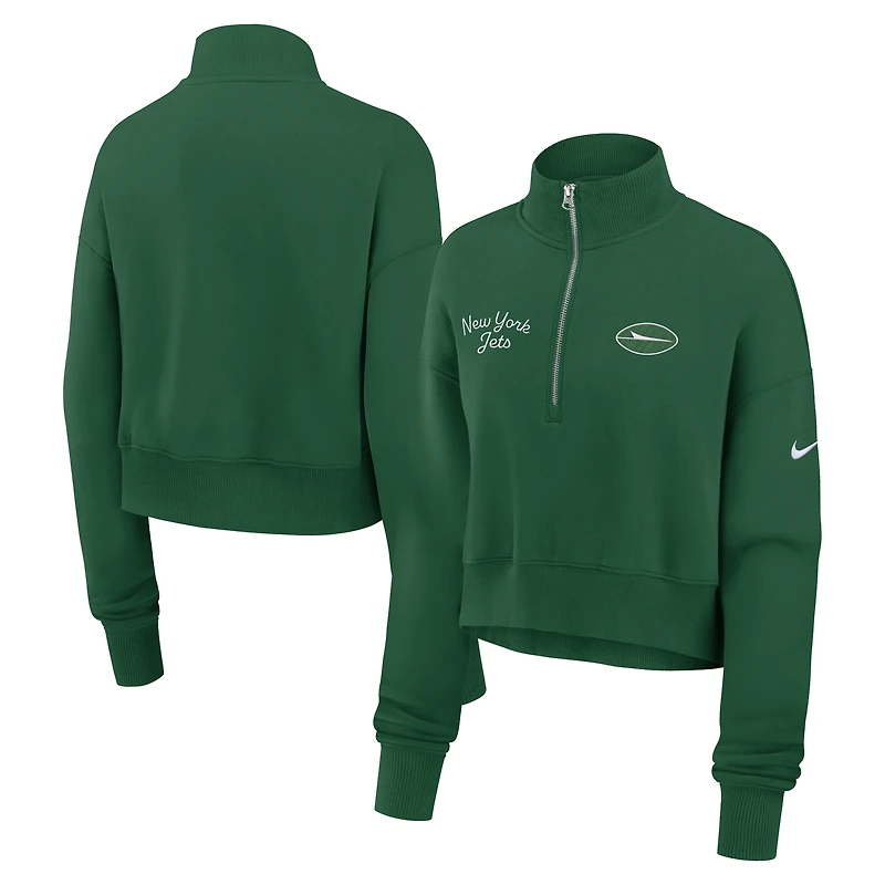 Women's Nike Green New York Jets Primetime Phoenix Half-Zip Sweatshirt