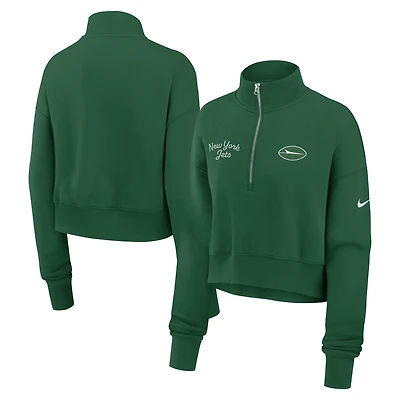 Women's Nike Green New York Jets Primetime Phoenix Half-Zip Sweatshirt