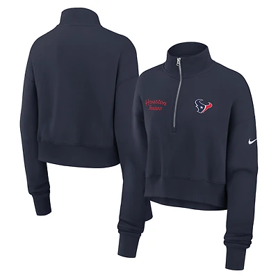Women's Nike Navy Houston Texans Primetime Phoenix Half-Zip Sweatshirt