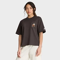 Women's Nike Brown Cleveland Browns Rewind Pocket Boxy T-Shirt