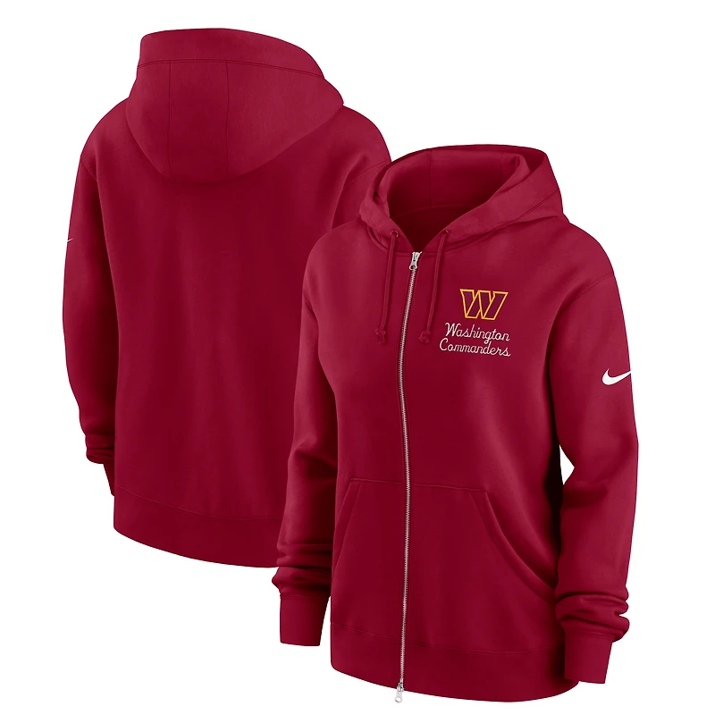 Women's Nike Burgundy Washington Commanders Phoenix Rewind Full-Zip Hoodie