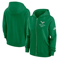 Women's Nike Kelly Green Philadelphia Eagles Phoenix Rewind Full-Zip Hoodie