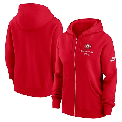 Women's Nike Scarlet San Francisco 49ers Phoenix Rewind Full-Zip Hoodie