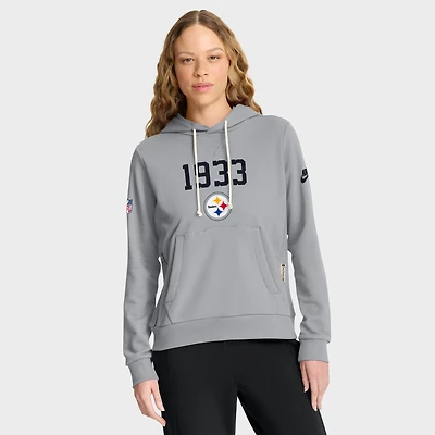 Women's Nike Gray Pittsburgh Steelers 1933 Sideline Standard Issue Dri-FIT Hoodie