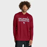 Men's Jordan Brand Crimson Oklahoma Sooners 2025 Sideline Dri-FIT Long Sleeve Hoodie T-Shirt
