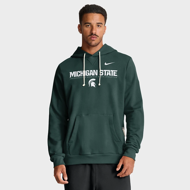 Men's Nike Green Michigan State Spartans 2025 Sideline Standard Issue Dri-FIT Hoodie