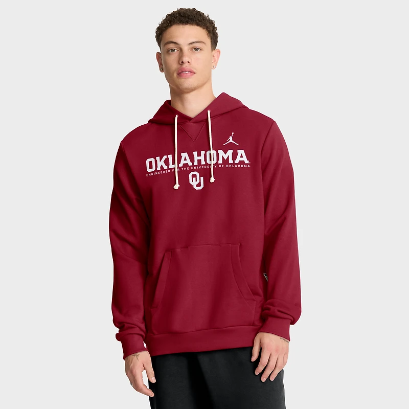 Men's Jordan Brand Crimson Oklahoma Sooners 2025 Sideline Standard Issue Dri-FIT Hoodie