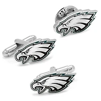 Philadelphia Eagles Cufflinks & Lapel Pin Set