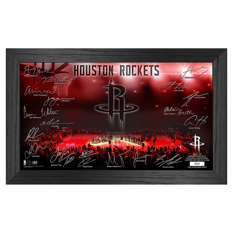 Highland Mint Houston Rockets Signature Court Print