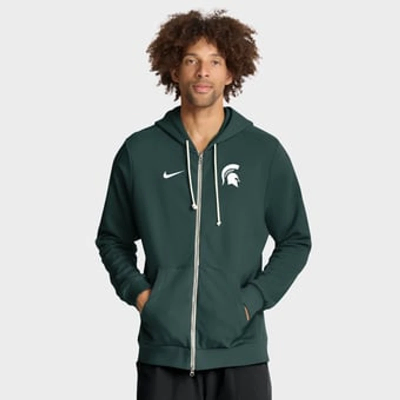 Men's Nike Green Michigan State Spartans 2025 Sideline Standard Issue Dri-FIT Full-Zip Hoodie