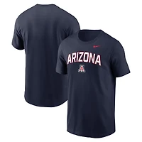 Men's Nike Navy Arizona Wildcats Primetime Arch Stack T-Shirt