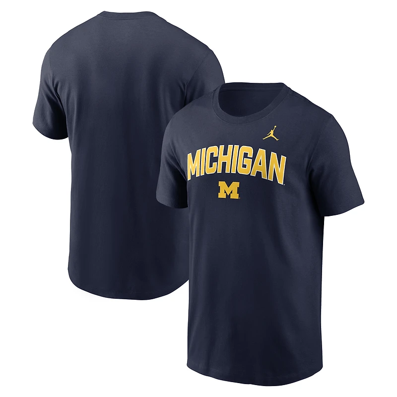 Men's Jordan Brand Navy Michigan Wolverines Primetime Arch Stack T-Shirt