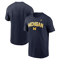 Men's Jordan Brand Navy Michigan Wolverines Primetime Arch Stack T-Shirt
