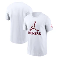 Men's Jordan Brand White Oklahoma Sooners Primetime 2-Hit Swoosh T-Shirt