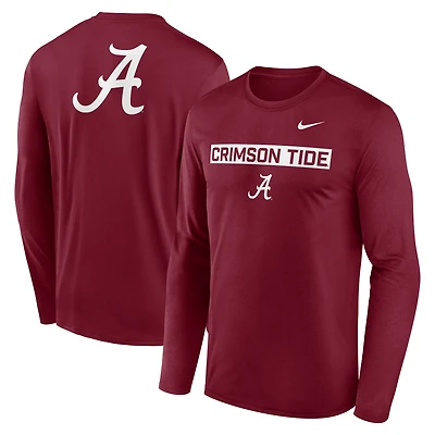 Men's Nike Crimson Alabama Tide Primetime Campus 2-Hit Legend Long Sleeve T-Shirt
