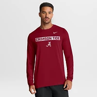 Men's Nike Crimson Alabama Crimson Tide Primetime Campus 2-Hit Legend Dri-FIT Long Sleeve T-Shirt