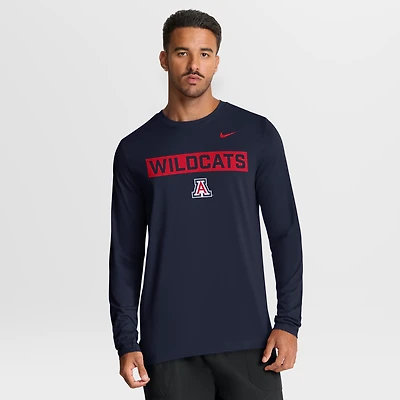 Men's Nike Navy Arizona Wildcats Primetime Campus 2-Hit Legend Dri-FIT Long Sleeve T-Shirt