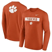 Men's Nike Orange Clemson Tigers Primetime Campus 2-Hit Legend Long Sleeve T-Shirt