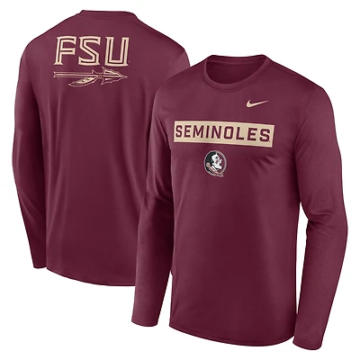 Men's Nike Garnet Florida State Seminoles Primetime Campus 2-Hit Legend Long Sleeve T-Shirt