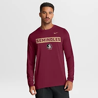 Men's Nike Garnet Florida State Seminoles Primetime Campus 2-Hit Legend Dri-FIT Long Sleeve T-Shirt