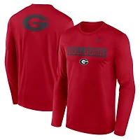 Men's Nike Red Georgia Bulldogs Primetime Campus 2-Hit Legend Long Sleeve T-Shirt