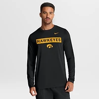 Men's Nike Black Iowa Hawkeyes Primetime Campus 2-Hit Legend Dri-FIT Long Sleeve T-Shirt