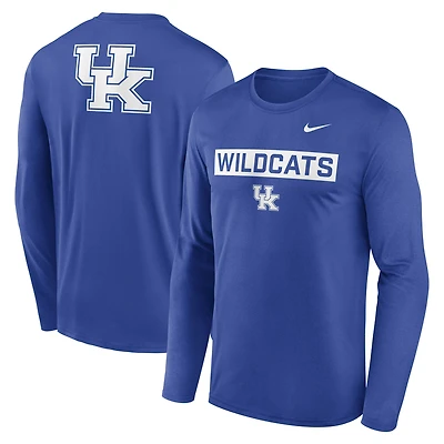 Men's Nike Royal Kentucky Wildcats Primetime Campus 2-Hit Legend Long Sleeve T-Shirt