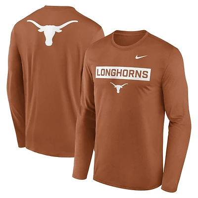 Men's Nike Texas Orange Longhorns Primetime Campus 2-Hit Legend Long Sleeve T-Shirt