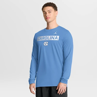 Men's Jordan Brand Light Blue North Carolina Tar Heels Primetime Campus 2-Hit Legend Dri-FIT Long Sleeve T-Shirt